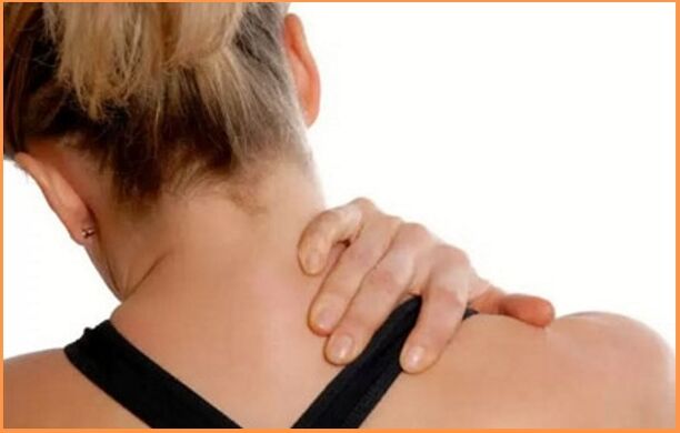 Cervical osteochondrosis is manifested by neck pain and stiffness. 
